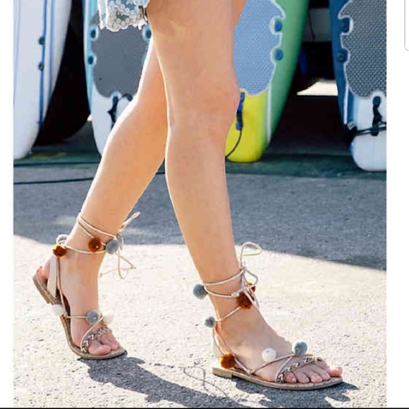 Circus by Sam Edelman Shoes - Sam Edelman Valencia Pom Pom Lace up Sandals